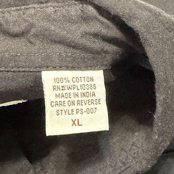 Scully Western Shirt Mens Size XL Black Pearl Snap Button Down Long Sleeve - Picture 7 of 10